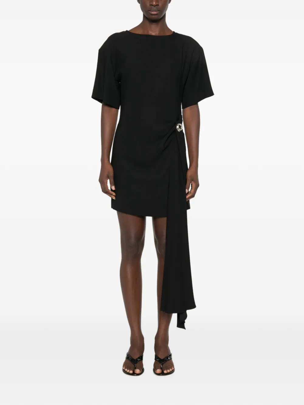 SANDRO Gedrapeerde mini-jurk met gesp detail Zwart