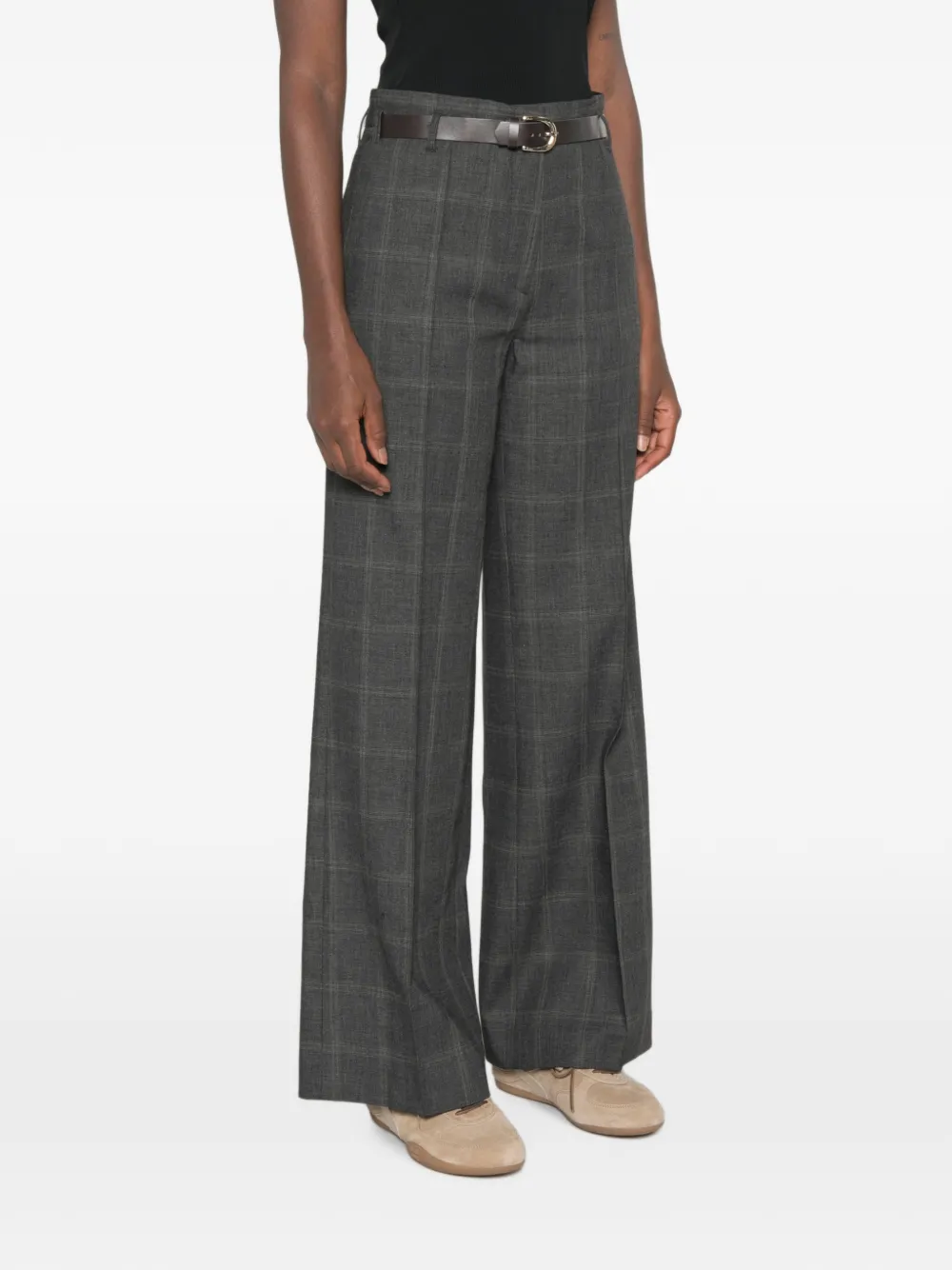 SANDRO Geruite broek Grijs