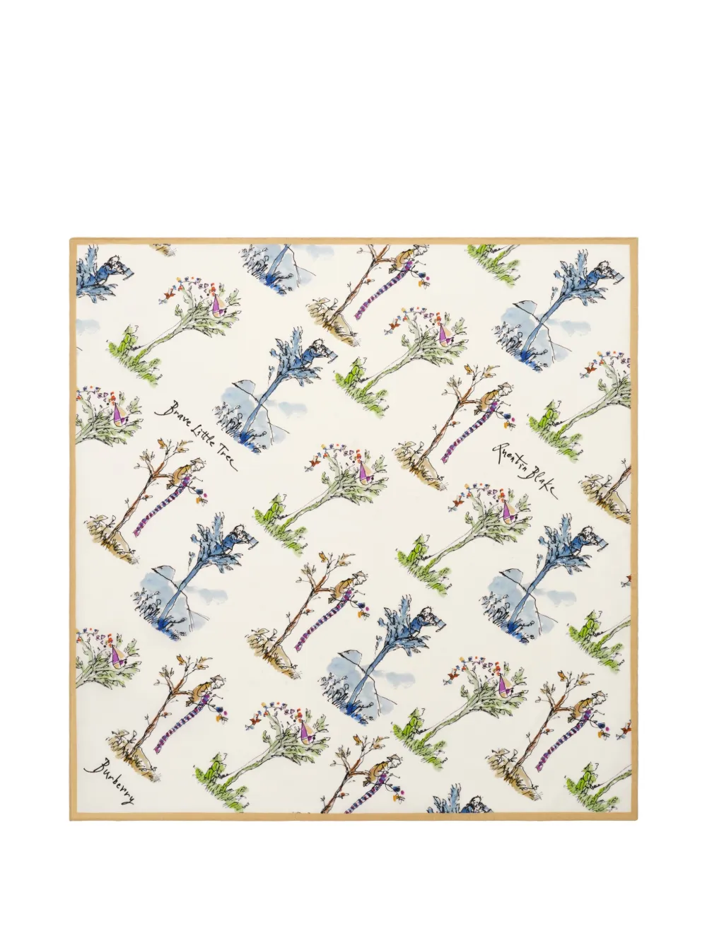 Burberry Foulard Brave Little Tree in seta - Toni neutri