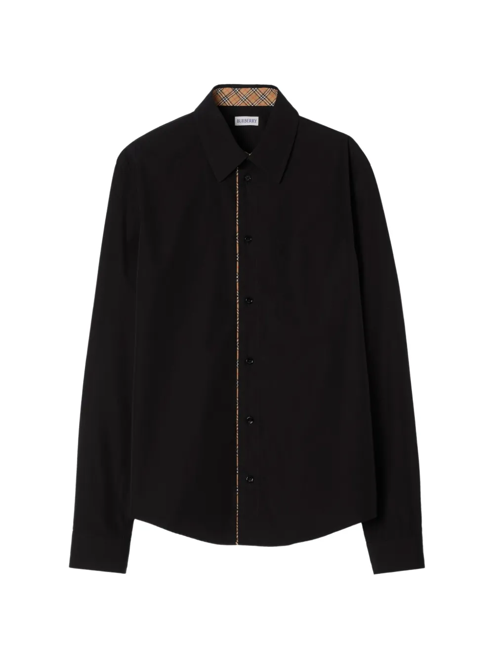 Burberry classic-fit Check piping cotton poplin shirt - Nero