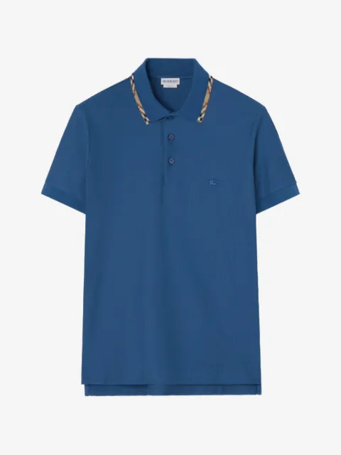 Burberry Check-trim cotton polo shirt