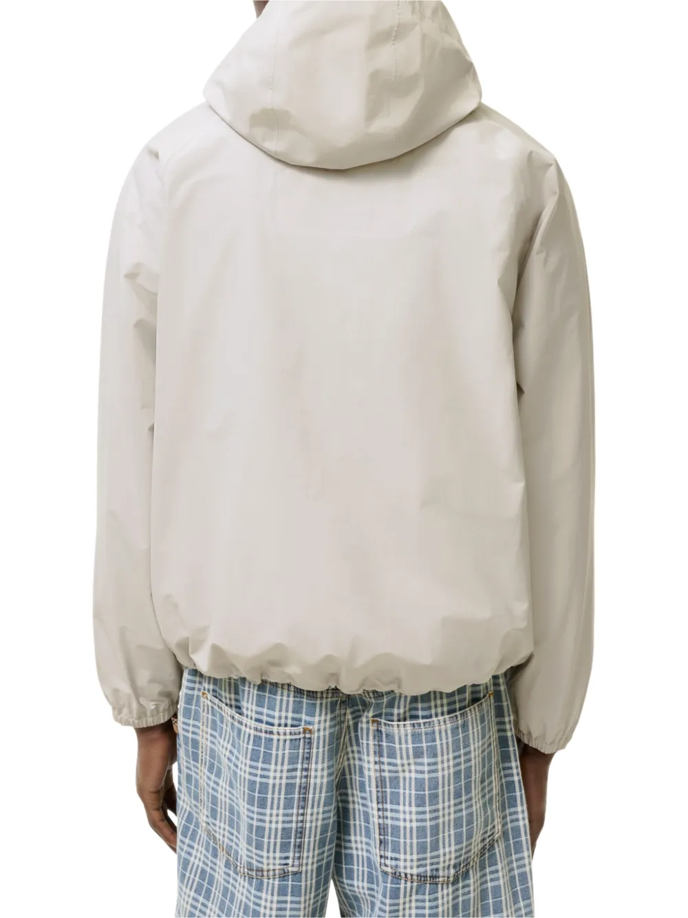 Burberry Nylon jack met geruite band en capuchon Beige