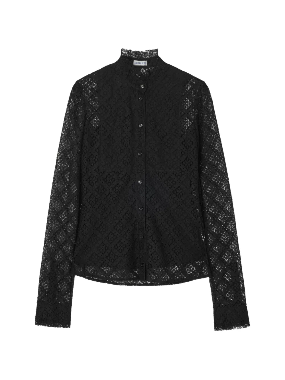Burberry Geruite blouse Zwart