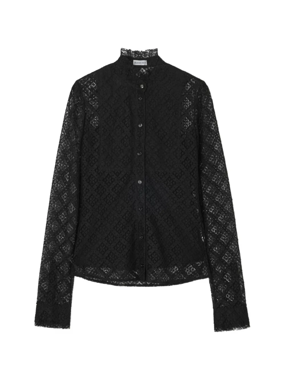 Burberry Geruite blouse Zwart