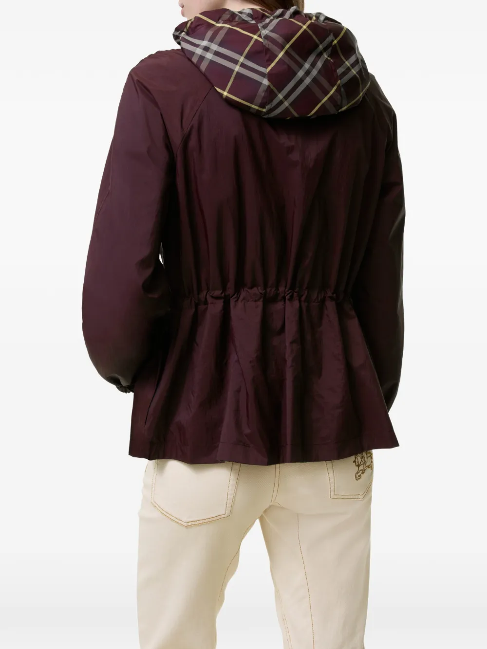Burberry Omkeerbaar geruit nylon jack met capuchon Bruin