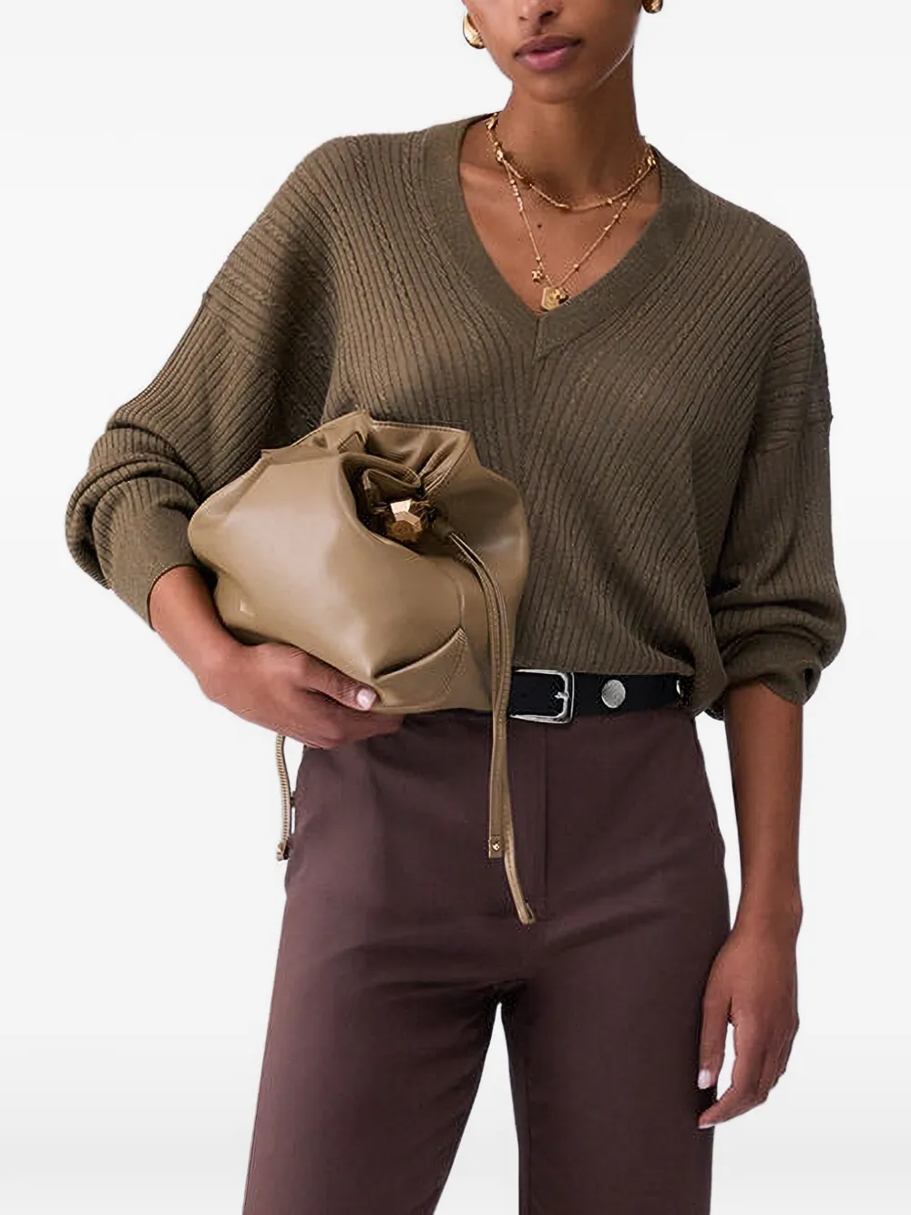 LIU JO Lurex trui met strik Groen