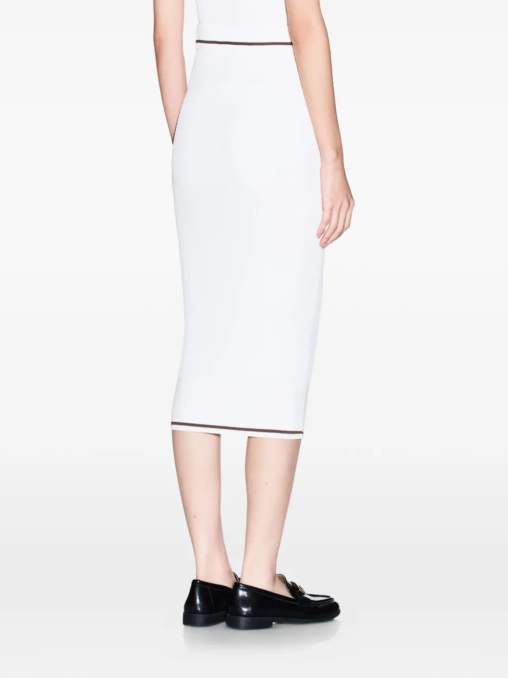 Armani Exchange Kabelgebreide midi-rok Wit
