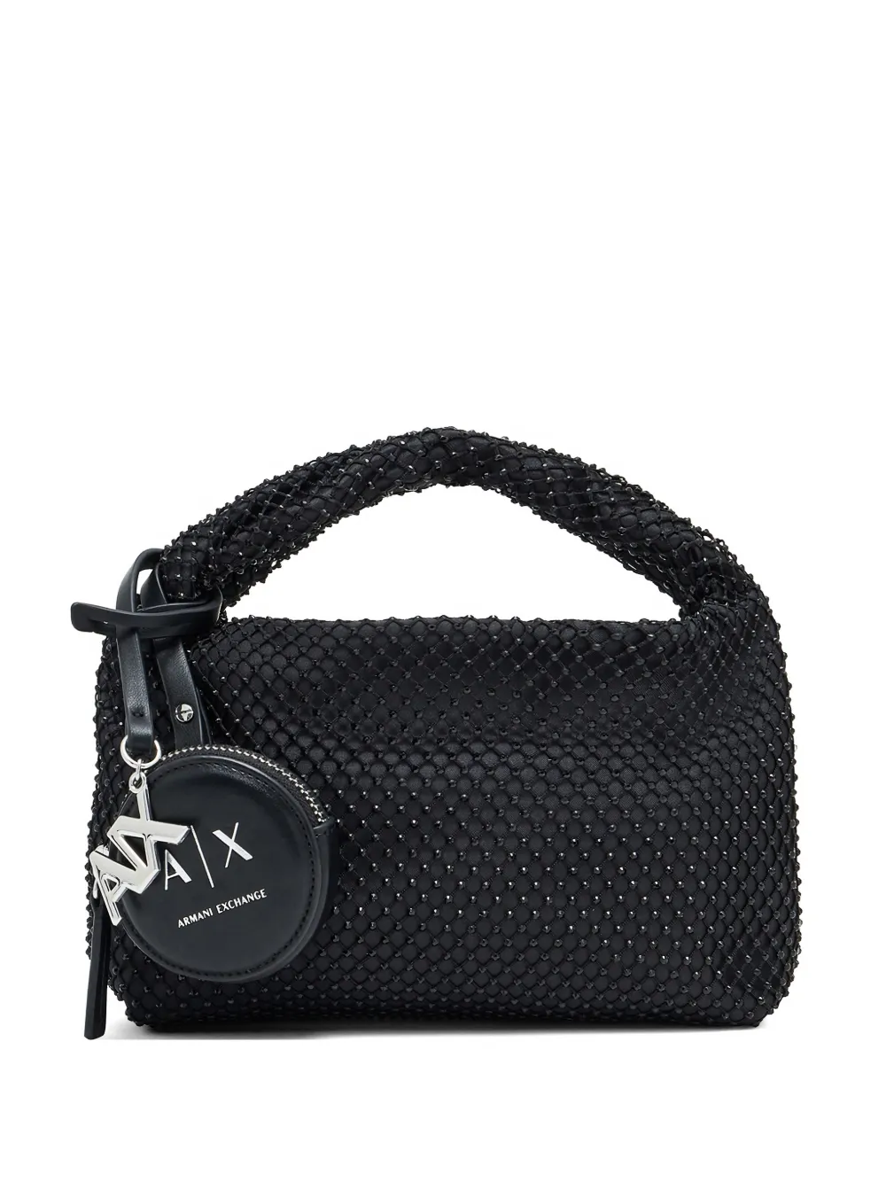 Armani Exchange rhinestone-embellished mesh mini cross body bag - Nero