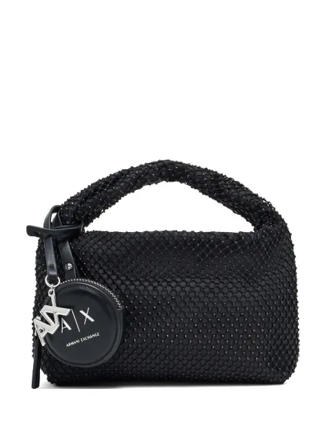 Armani Exchange rhinestone-embellished mesh mini cross body bag