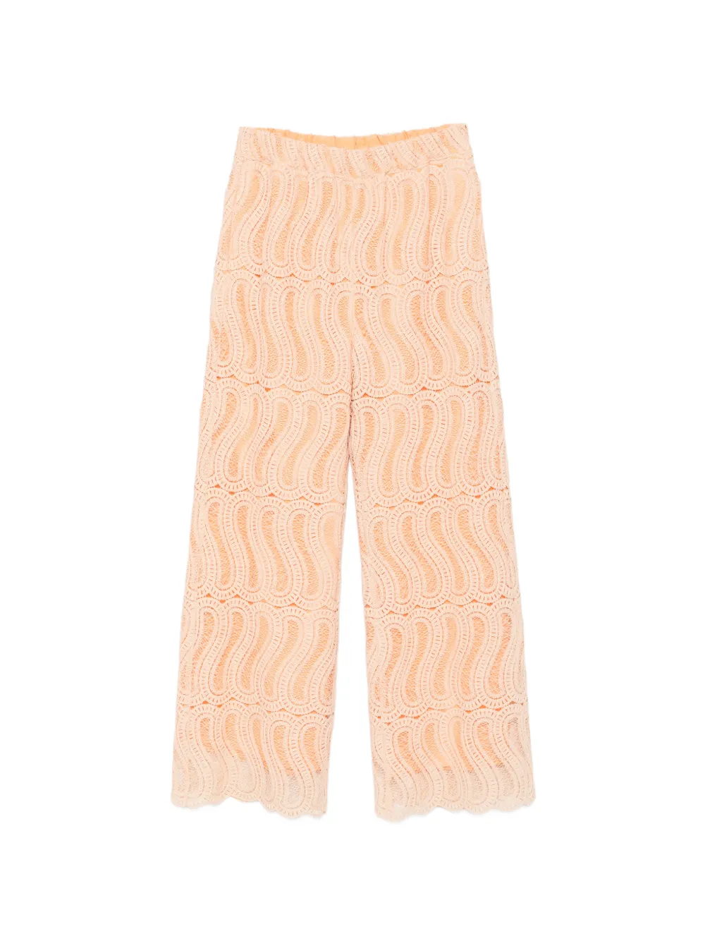 Raquel Diniz Sofia lace scalloped-hem palazzo pants - Arancione