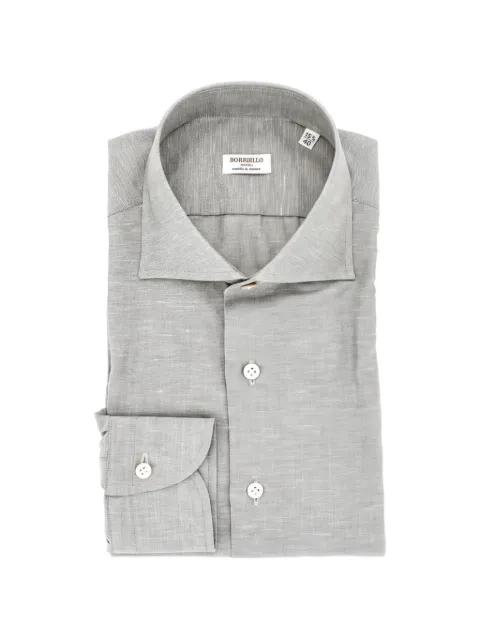 BORRIELLO NAPOLI chemise à texture irrégulière et col italien