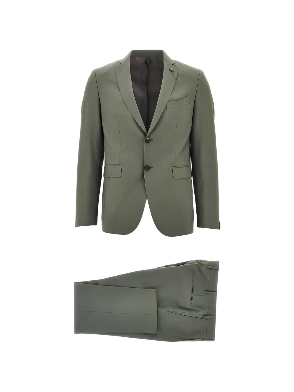 Santaniello single-breasted notched-lapel suit - Verde