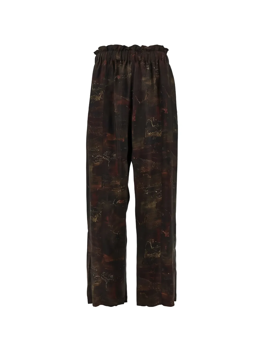 Emporio Armani graphic-print elasticated-waist trousers - Marrone