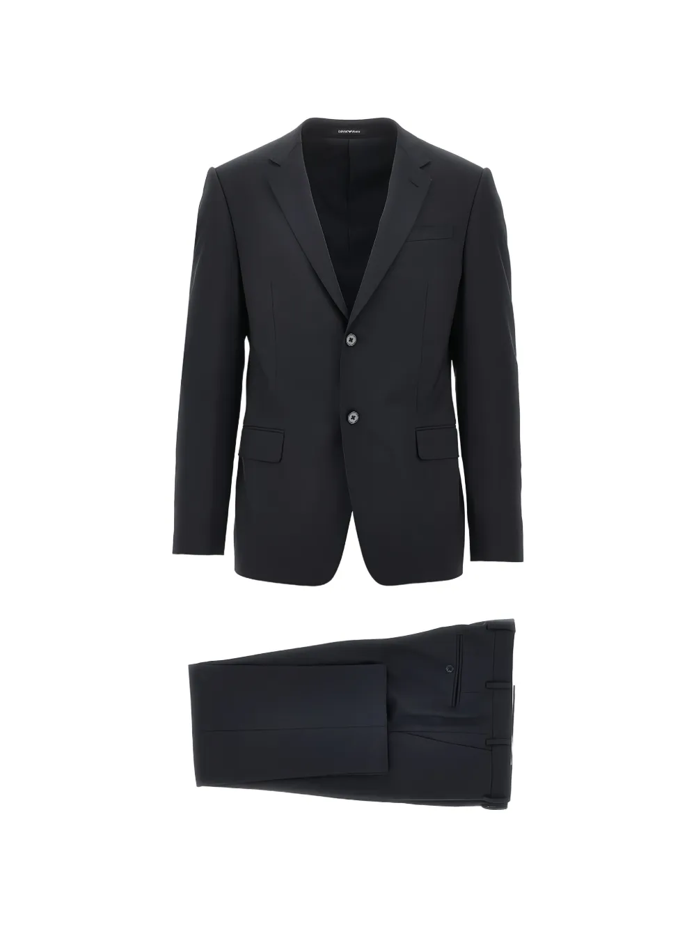 Emporio Armani single-breasted wool-blend suit - Nero