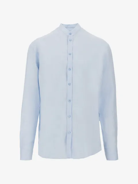 Emporio Armani 구루 칼라 긴소매 셔츠