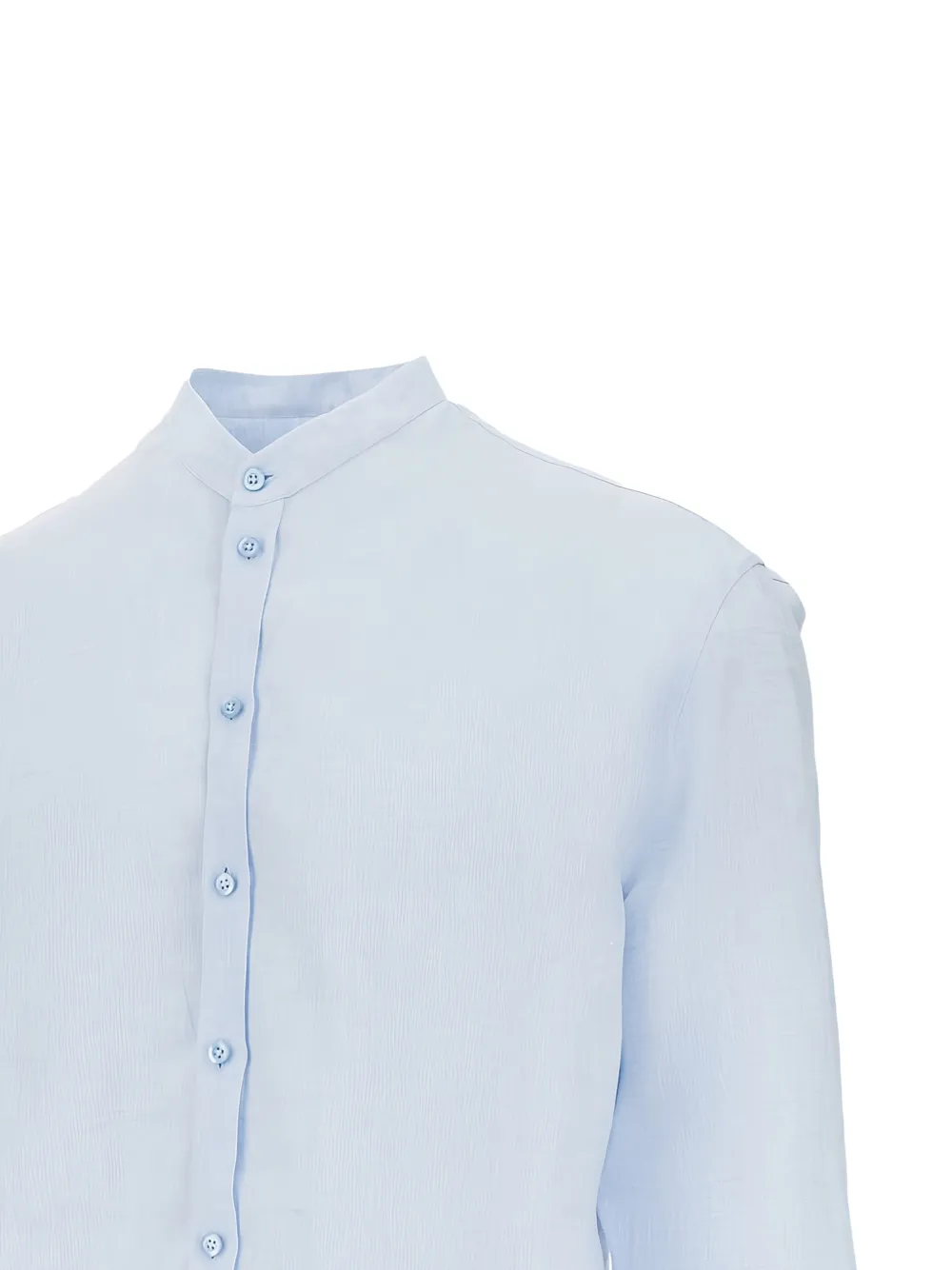 Emporio Armani Overhemd met lange mouwen en guru kraag Blauw