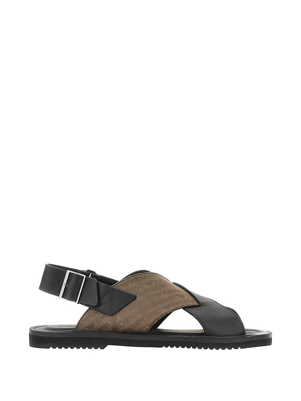 Emporio Armani logo-print crossover-strap sandals - Braun