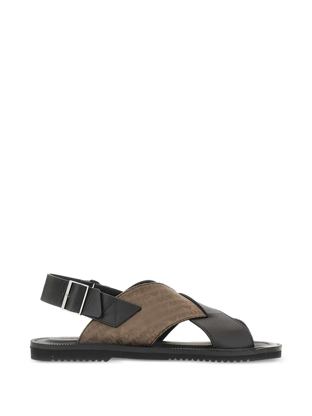 Emporio Armani logo-print crossover-strap sandals - Marrone
