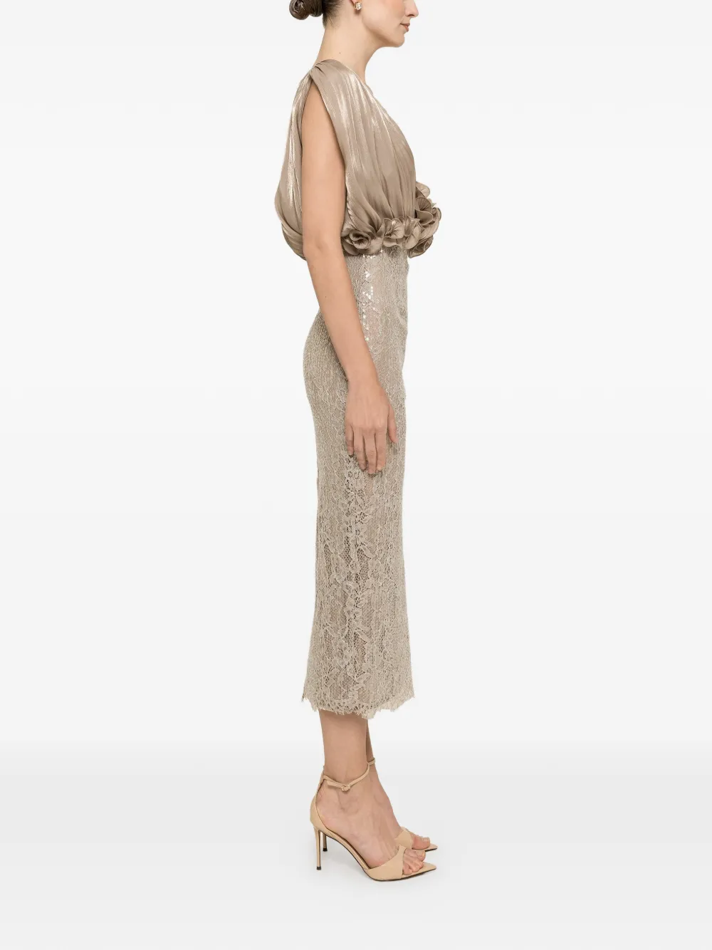 NISSA Midi-jurk met bloemdetail Grijs