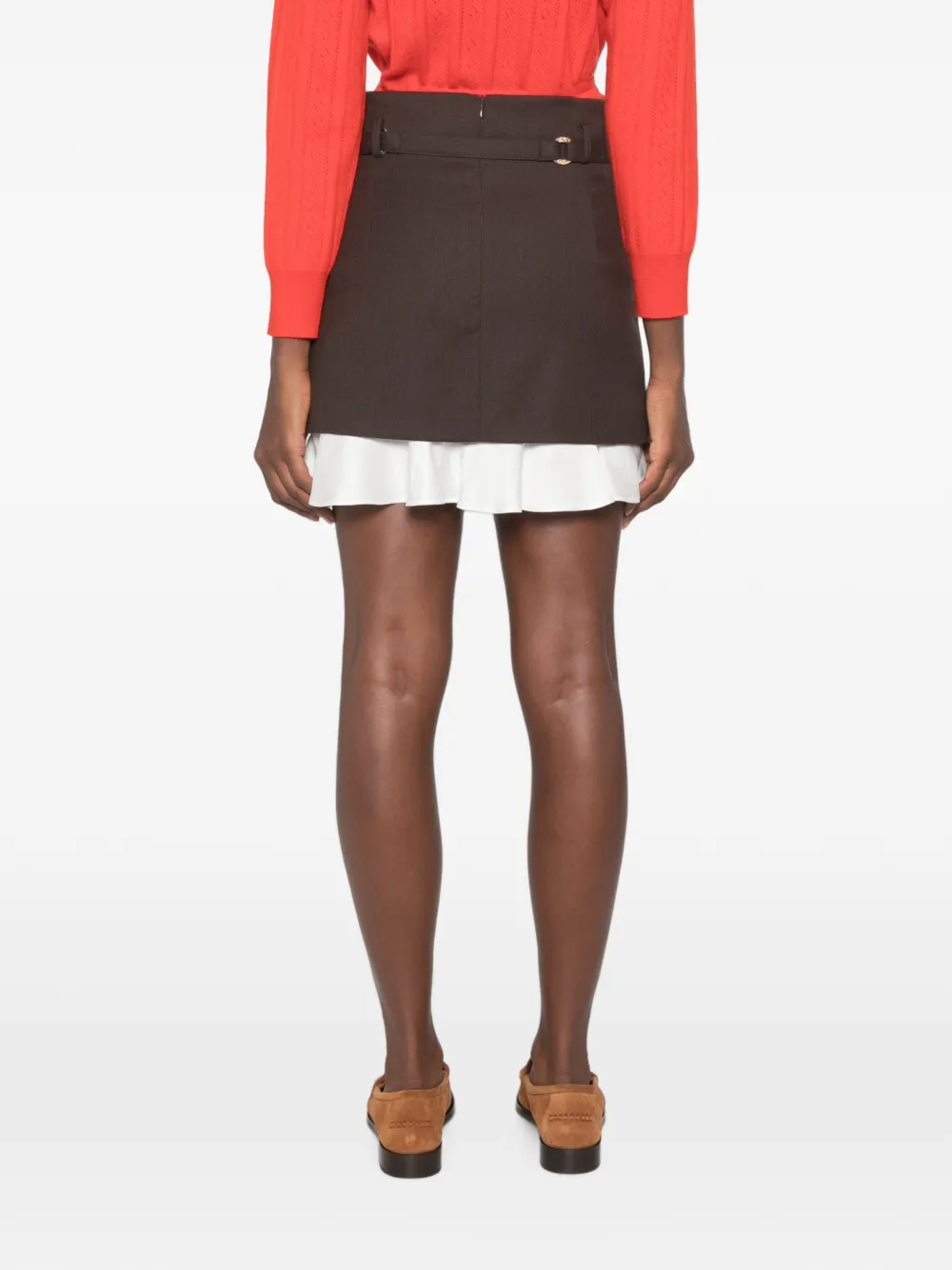 SANDRO 2-in-1 wollen mini-rok Bruin