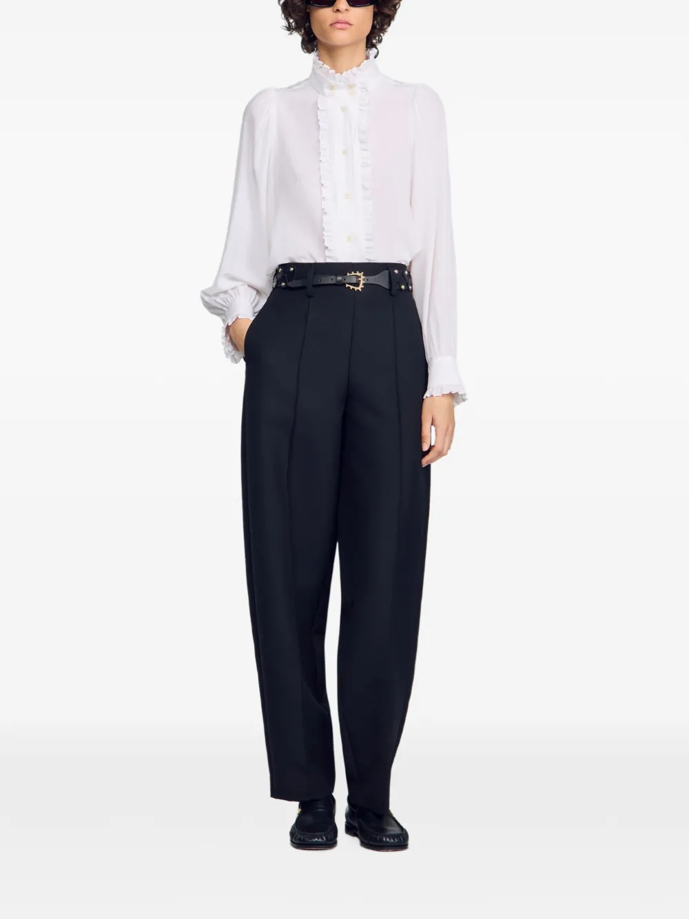 SANDRO Shirt met ruches Wit