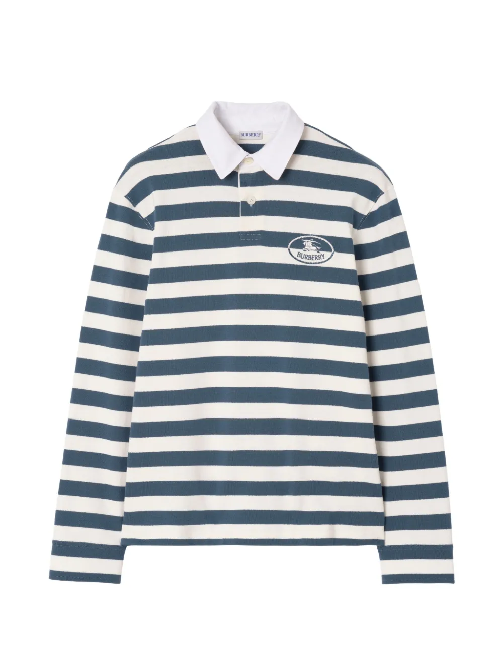 Burberry Camicia stile rugby in cotone con stampa Knight - Blu