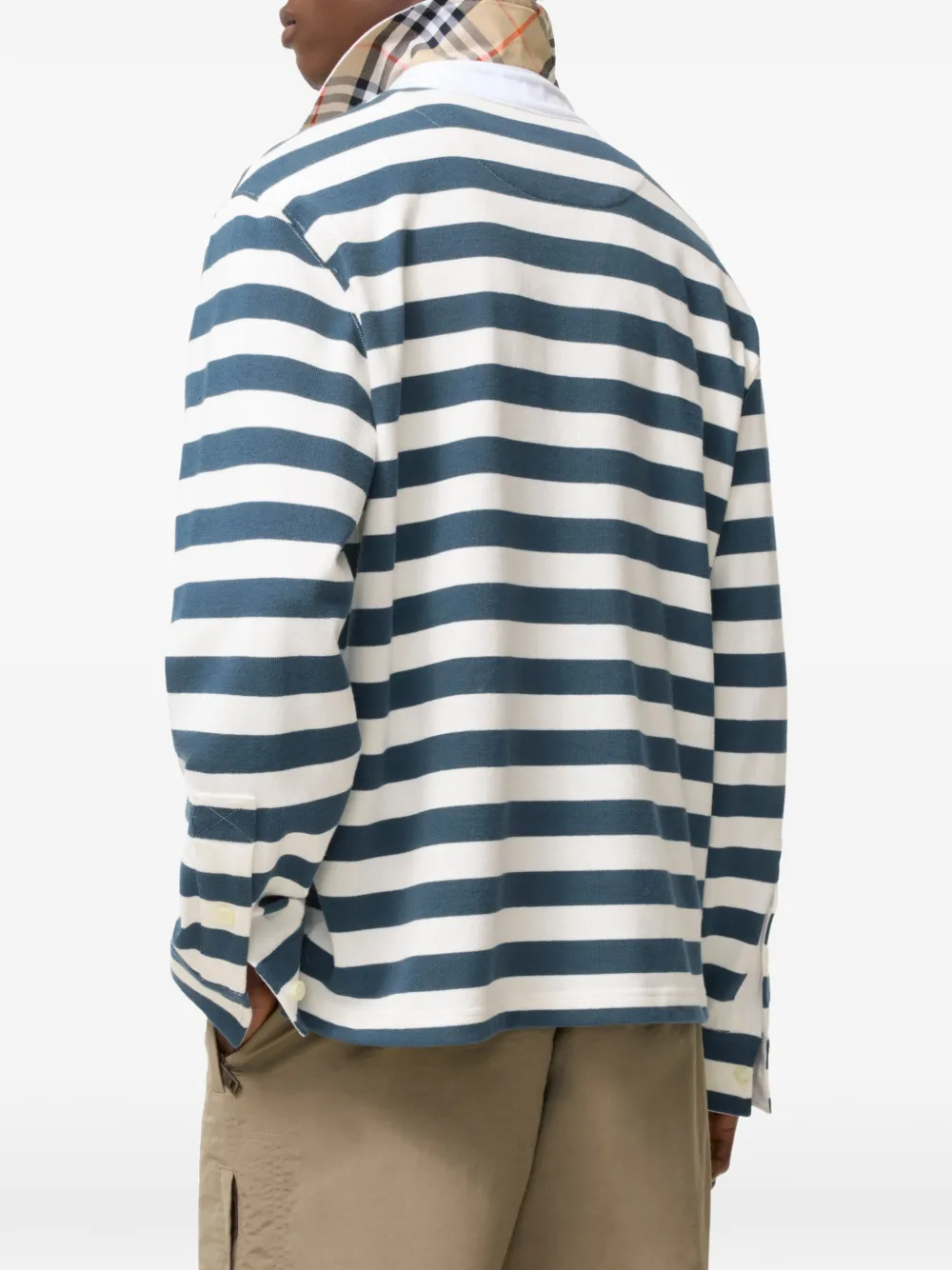 Burberry Knight katoenen rugby shirt Blauw