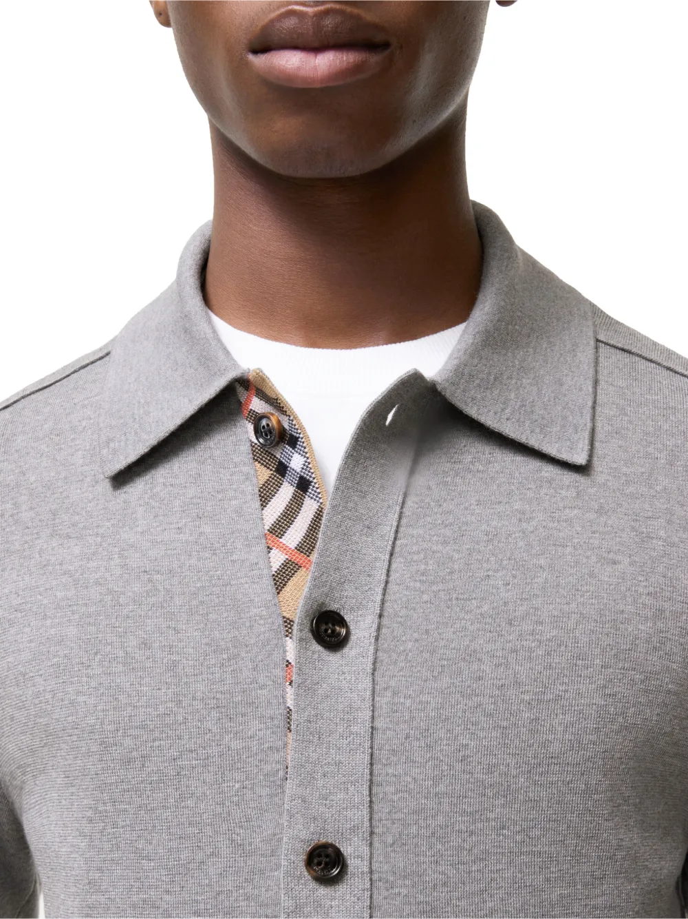 Burberry Wollen vest met geruite afwerking Grijs