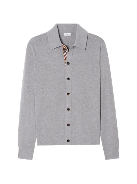 Burberry Check-trim wool cardigan