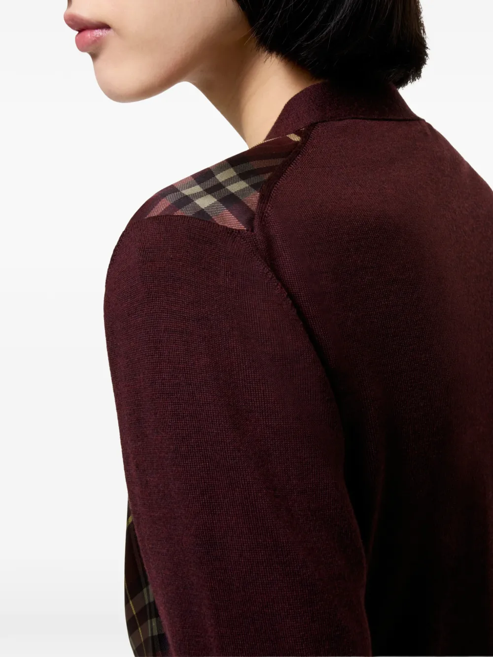 Burberry Zijde-wollen vest met geruit vlak Rood