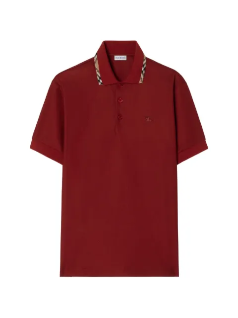Burberry Check-trim cotton polo shirt