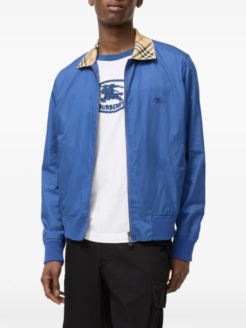 Burberry Gabardine Glenfields bomberjack Blauw