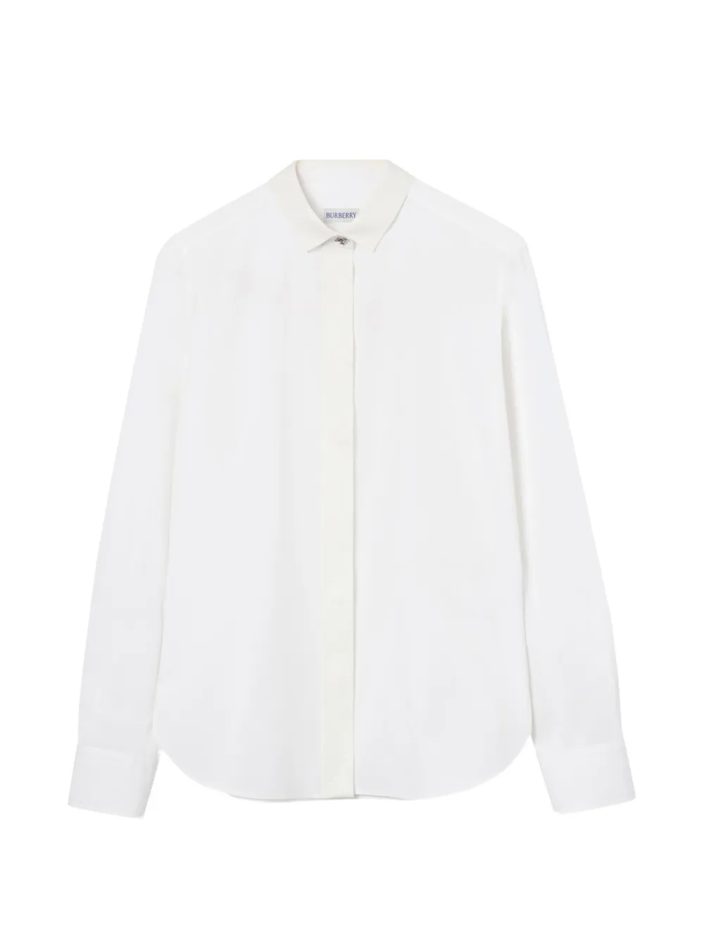 Burberry Camicia in cotone con bordo in gros-grain - Bianco