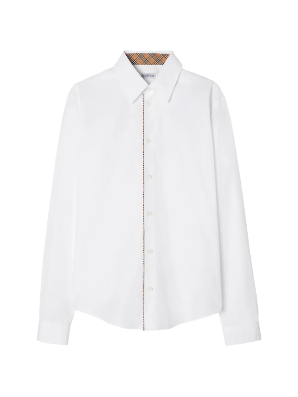 Burberry classic-fit Check-piping cotton poplin shirt - Bianco