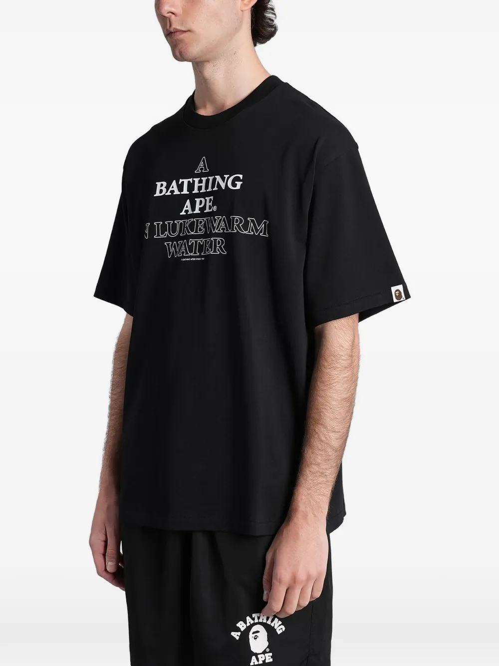 A BATHING APE Katoenen T-shirt met logoprint Zwart