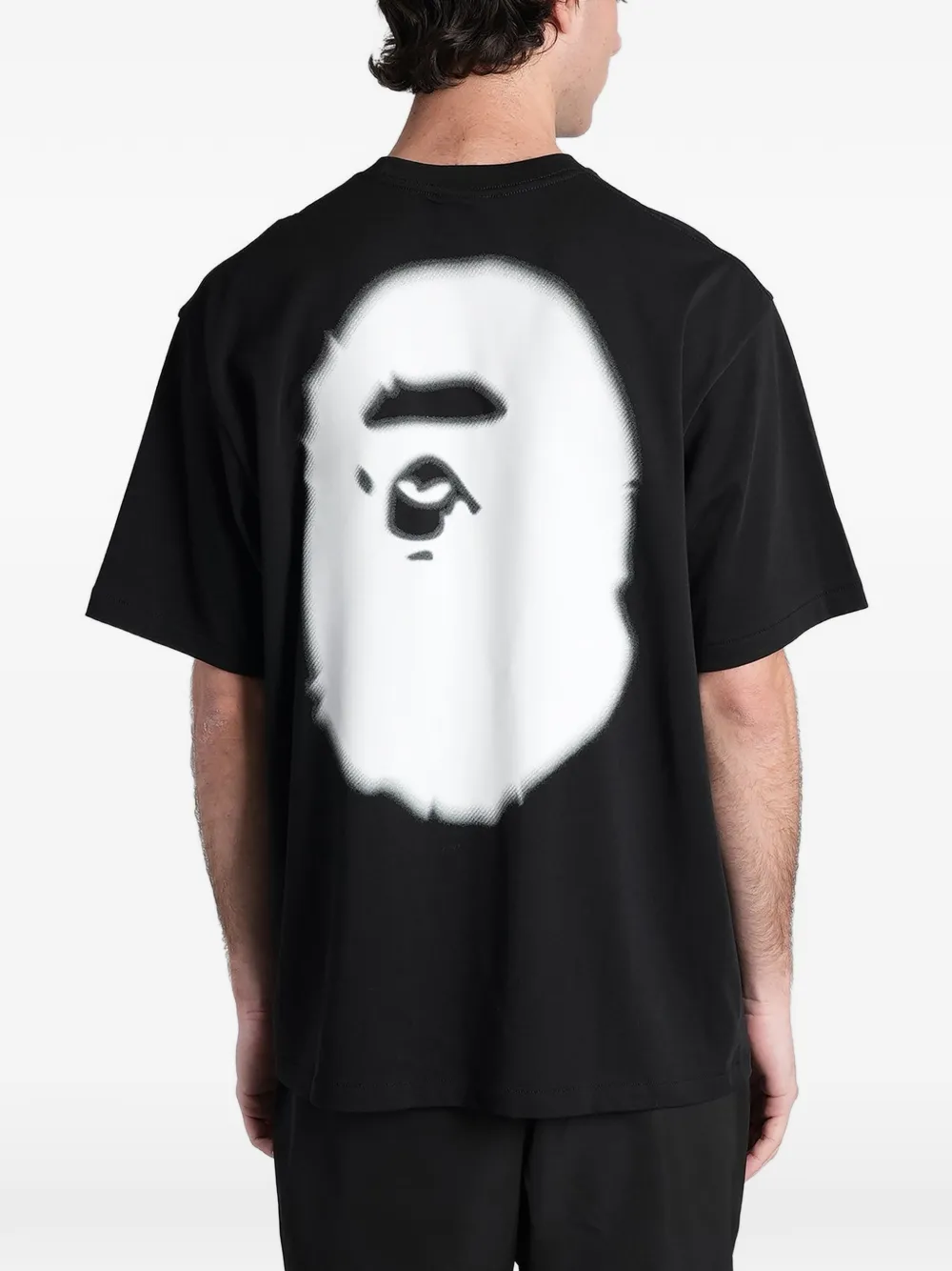 A BATHING APE Katoenen T-shirt met logoprint Zwart