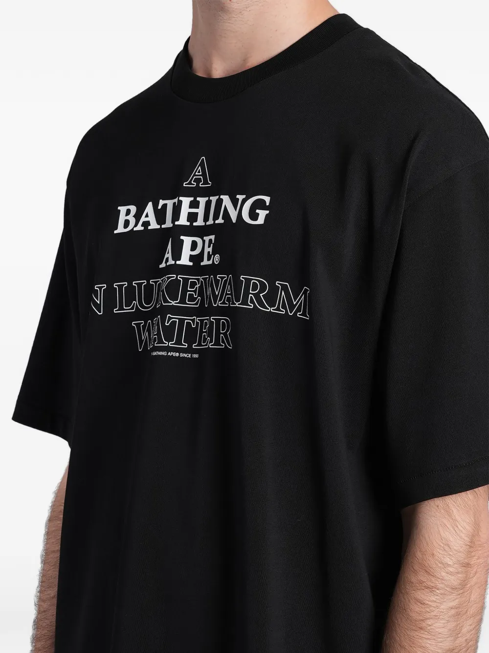 A BATHING APE Katoenen T-shirt met logoprint Zwart
