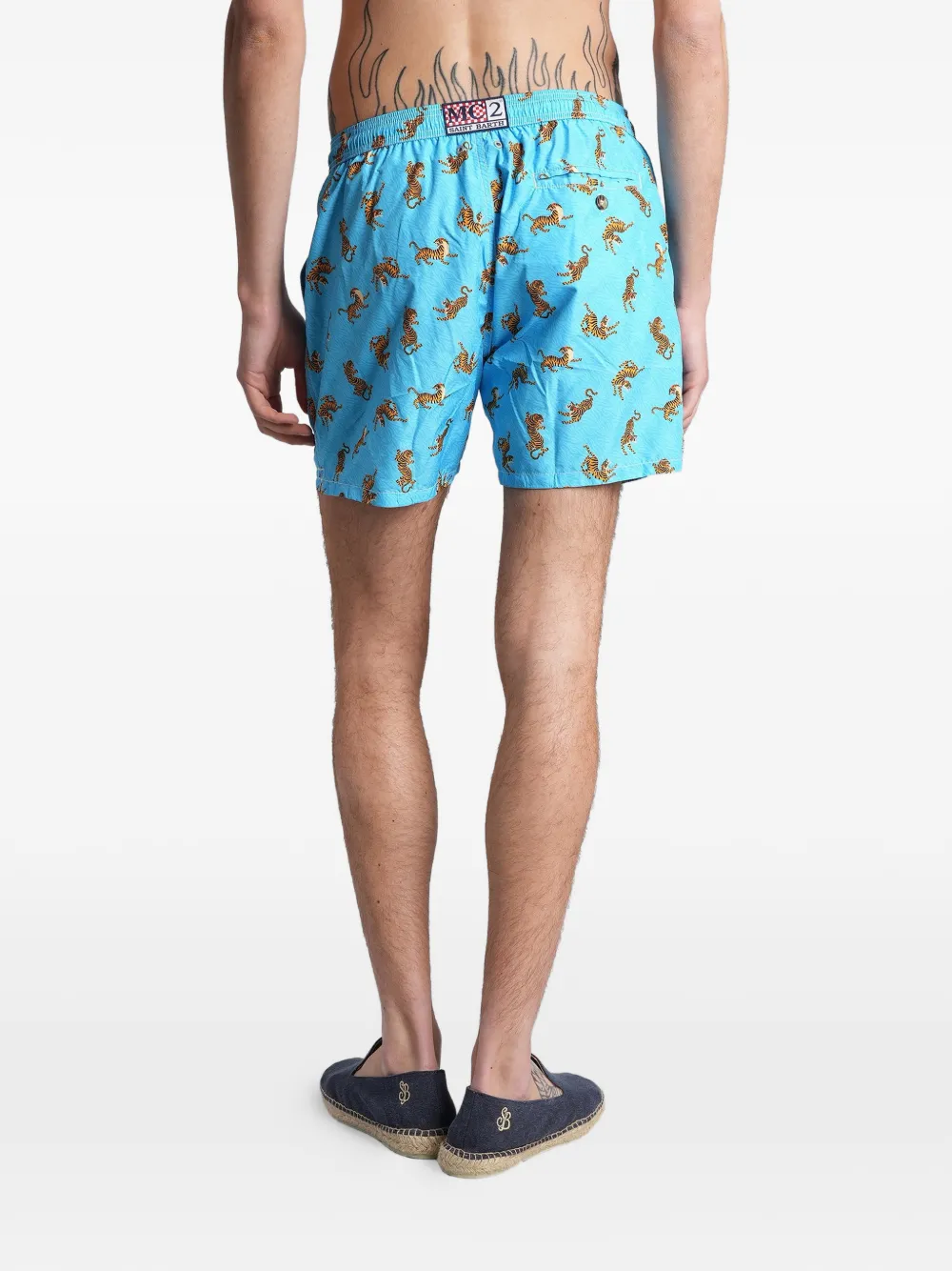 MC2 Saint Barth Shorts met tijgerprint Blauw