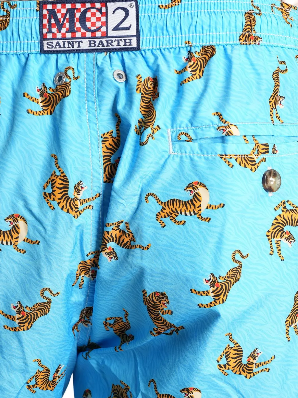 MC2 Saint Barth Shorts met tijgerprint Blauw