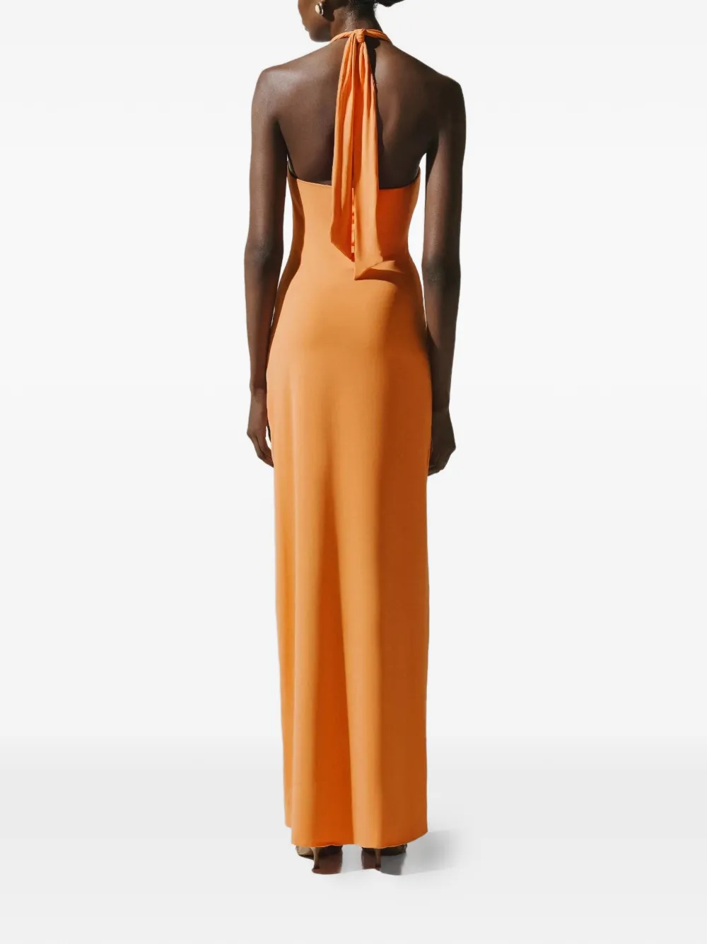 Baobab Eleonora maxi-jurk met ruches en geknoopt detail Oranje