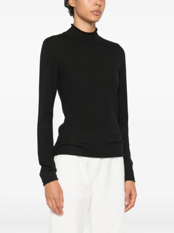 The Row Phaed Long-sleeve Sweater in Black, view 3
