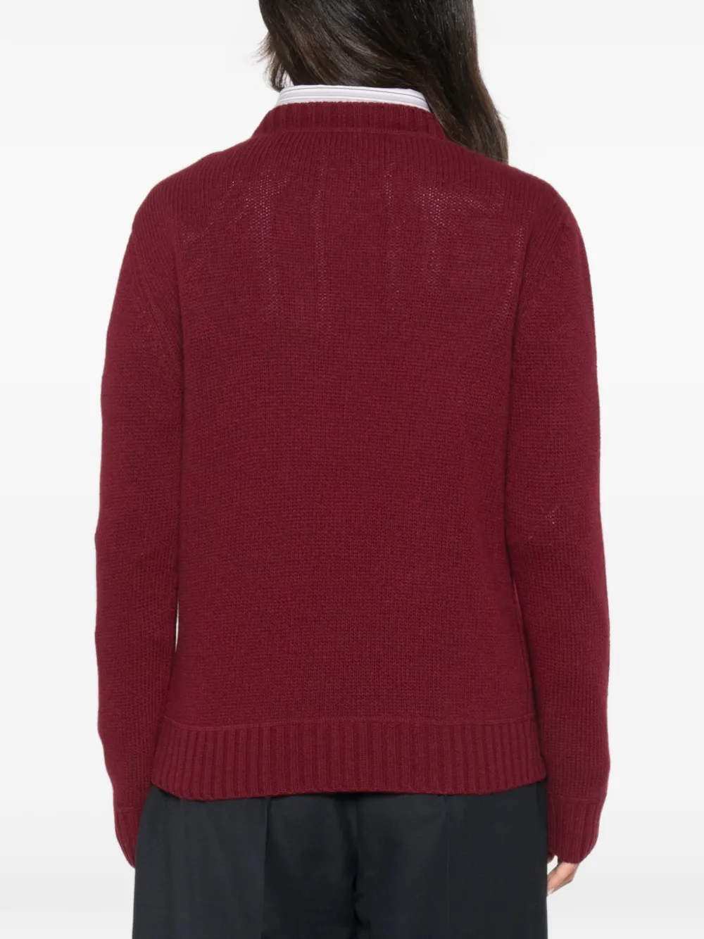 Prada Kasjmier en wollen trui met ronde hals en -logo Rood