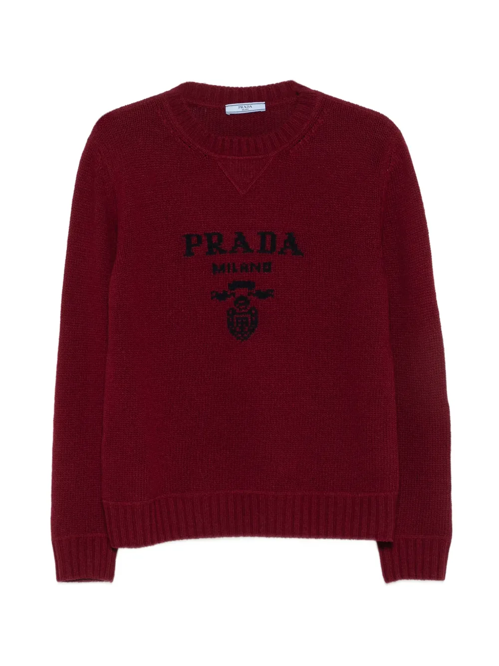 Prada logo-intarsia sweater - Rosso