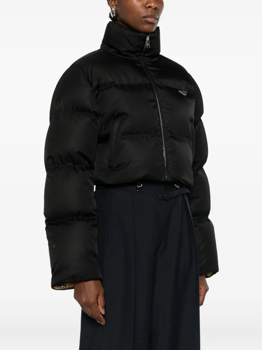 Prada Cropped donsjack Zwart