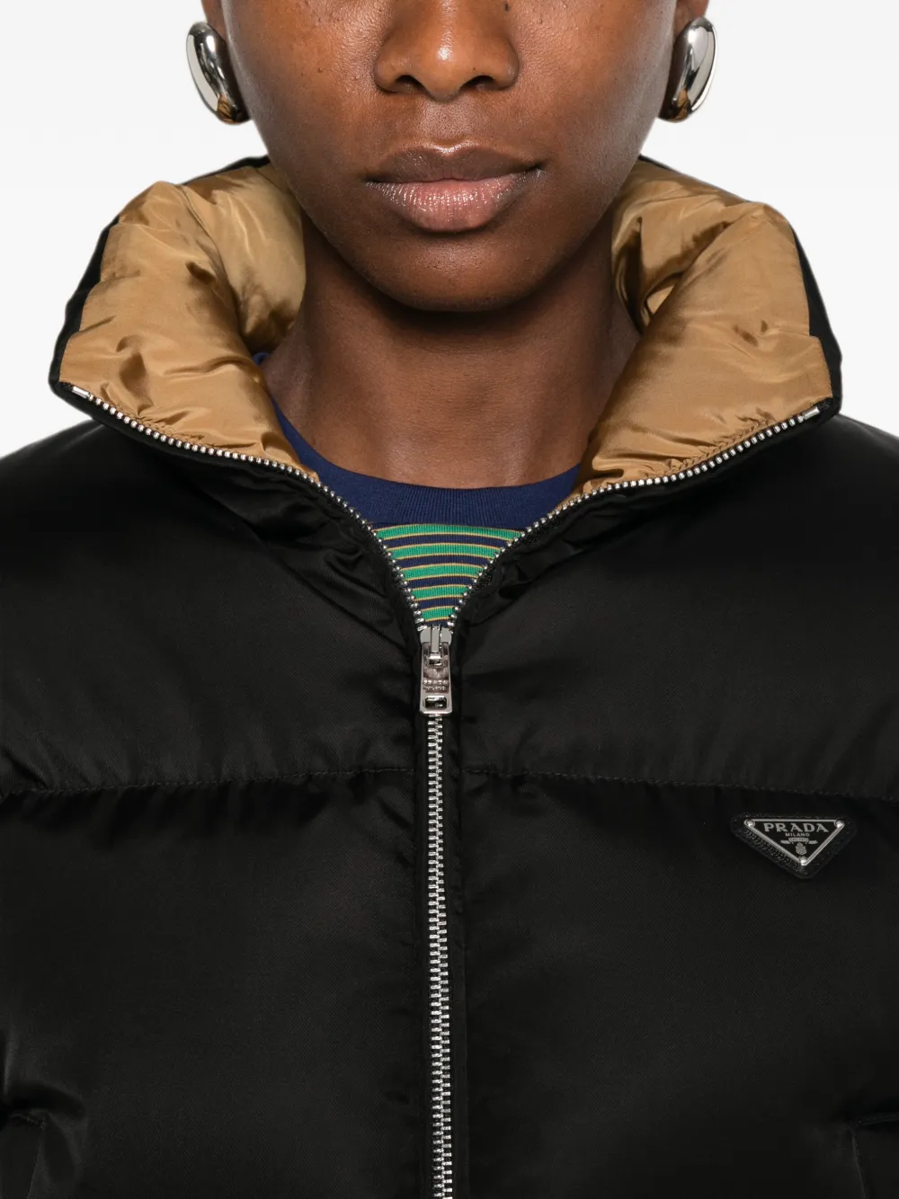 Prada Cropped donsjack Zwart