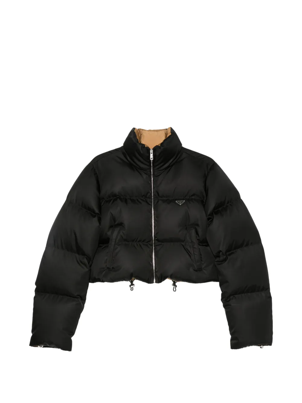 Prada Re-Nylon cropped puffer jacket - Nero