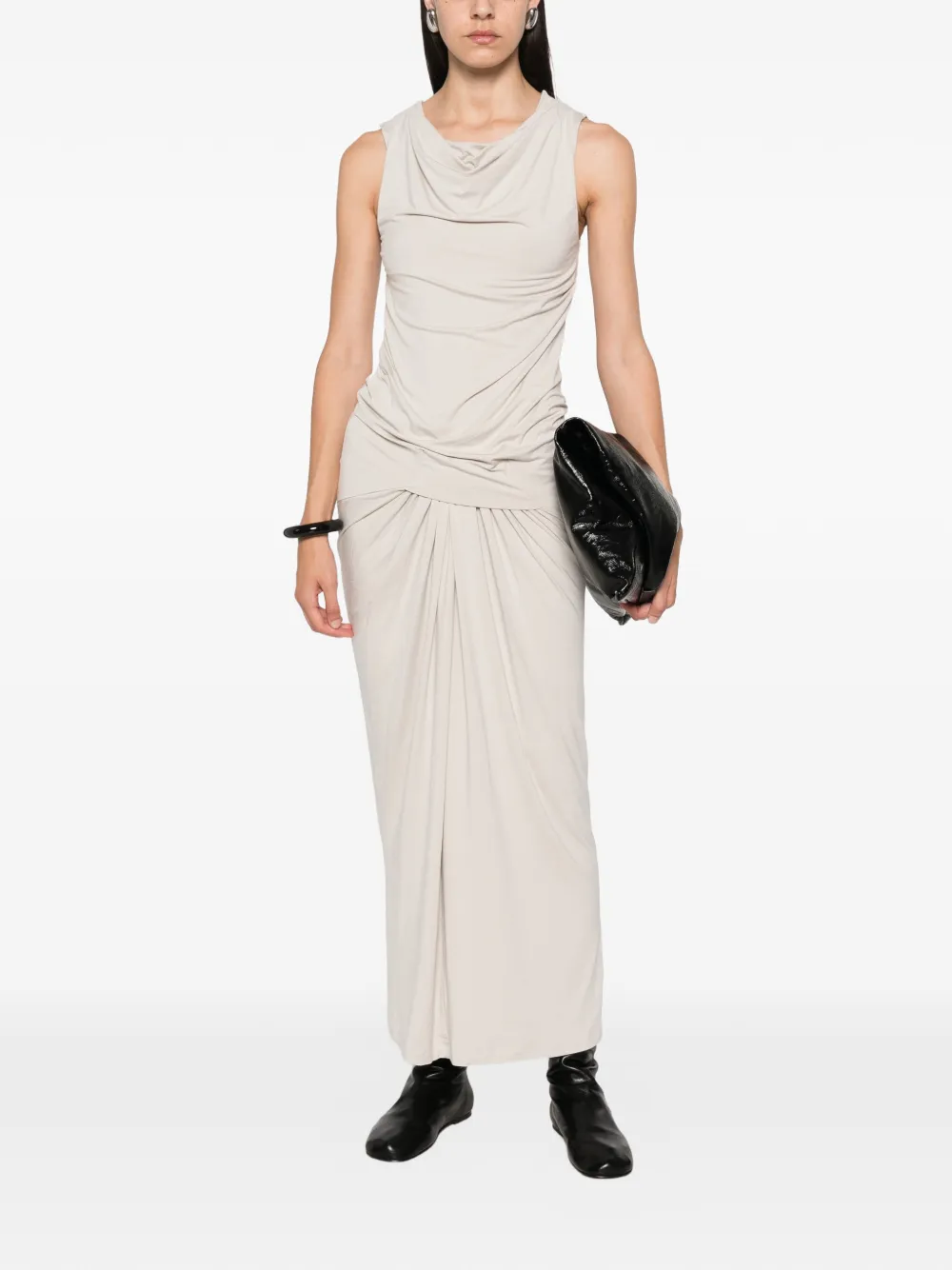 ENTIRE STUDIOS Gedrapeerde maxi-jurk Beige