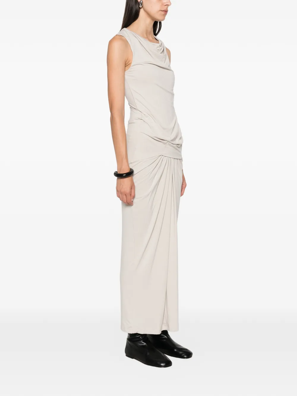 ENTIRE STUDIOS Gedrapeerde maxi-jurk Beige