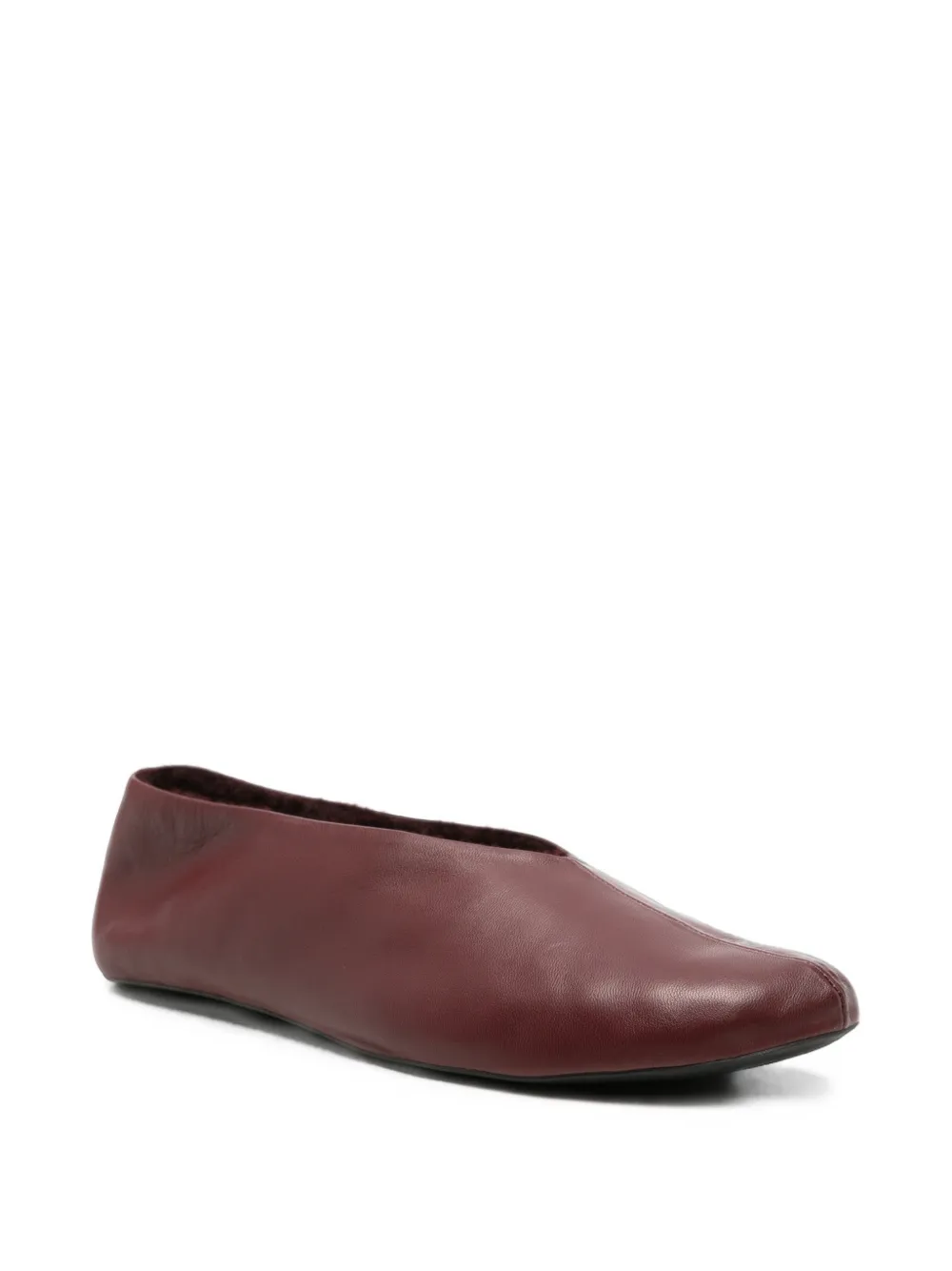 The Row Stella leather ballet flats Rood