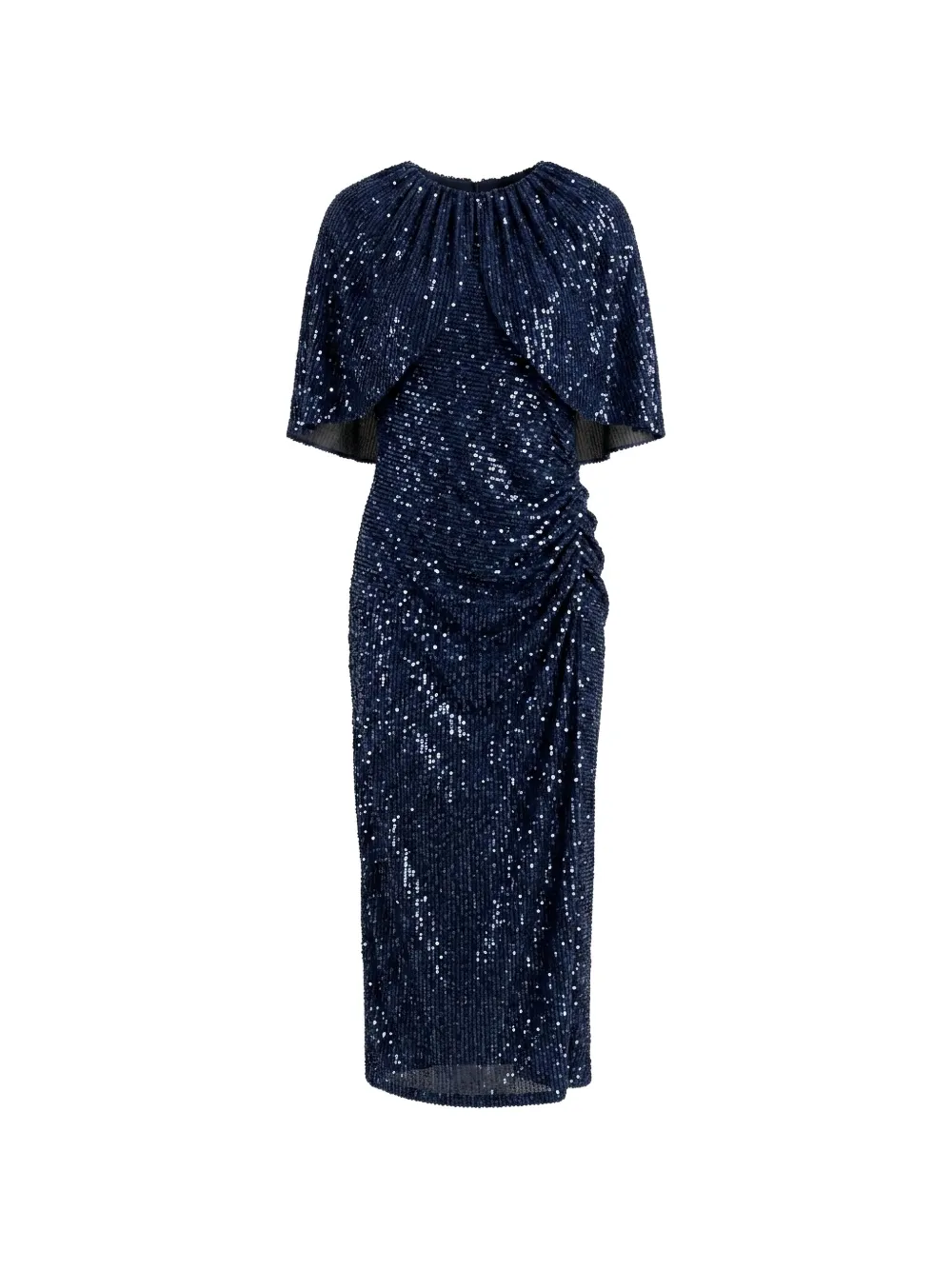 Self-Portrait sequin-embellished caped midi dress - Blau
